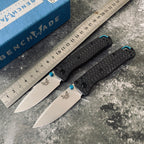 Ball-bearing folding knife with carbon fiber handle and S90V steel blade—a high-hardness, portable, multi-functional tool for camping and outdoor use.