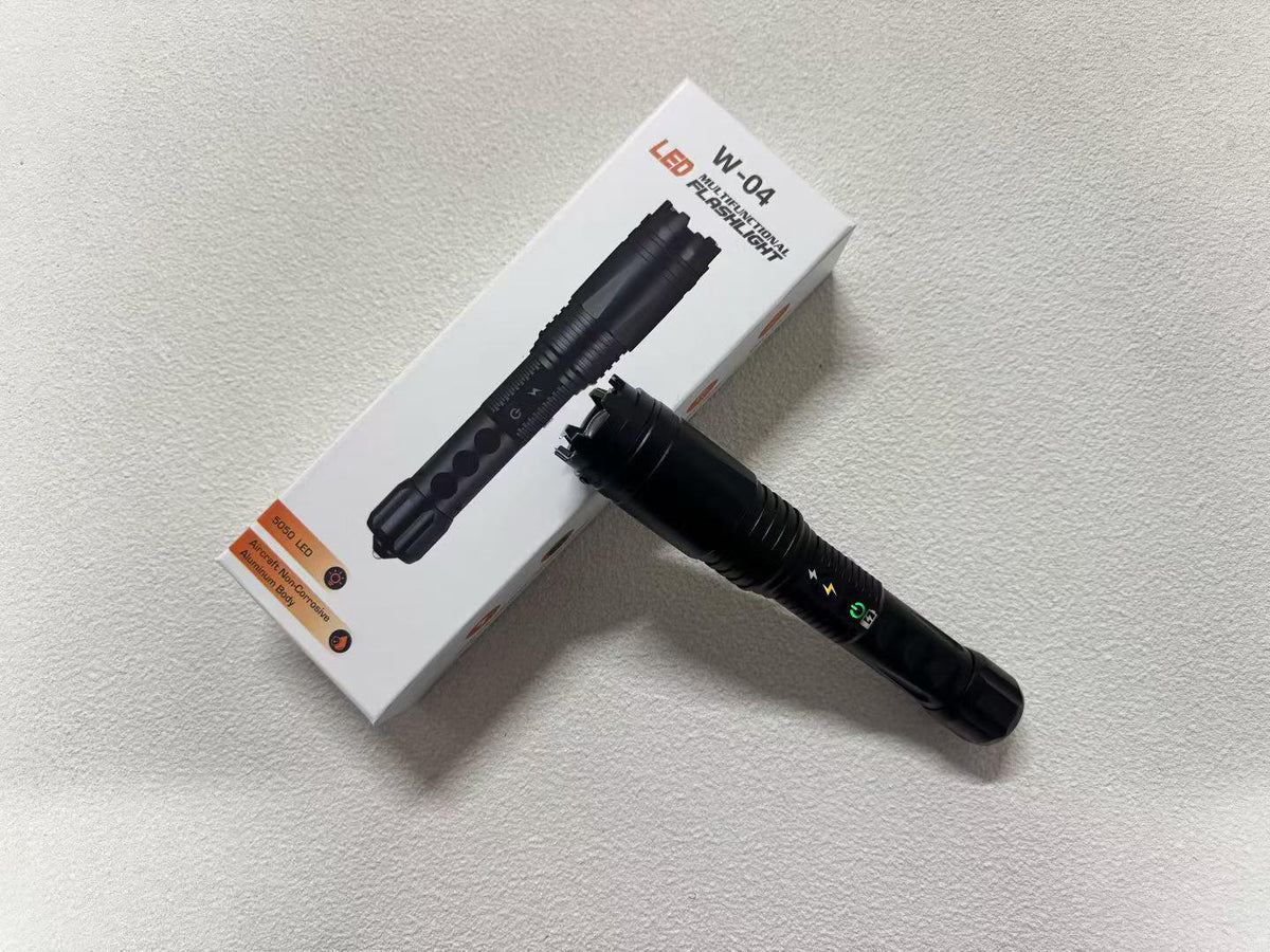 W04-Pro Aluminum alloy body outdoor safety flashlight, high-brightness flashlight with strobe warning light