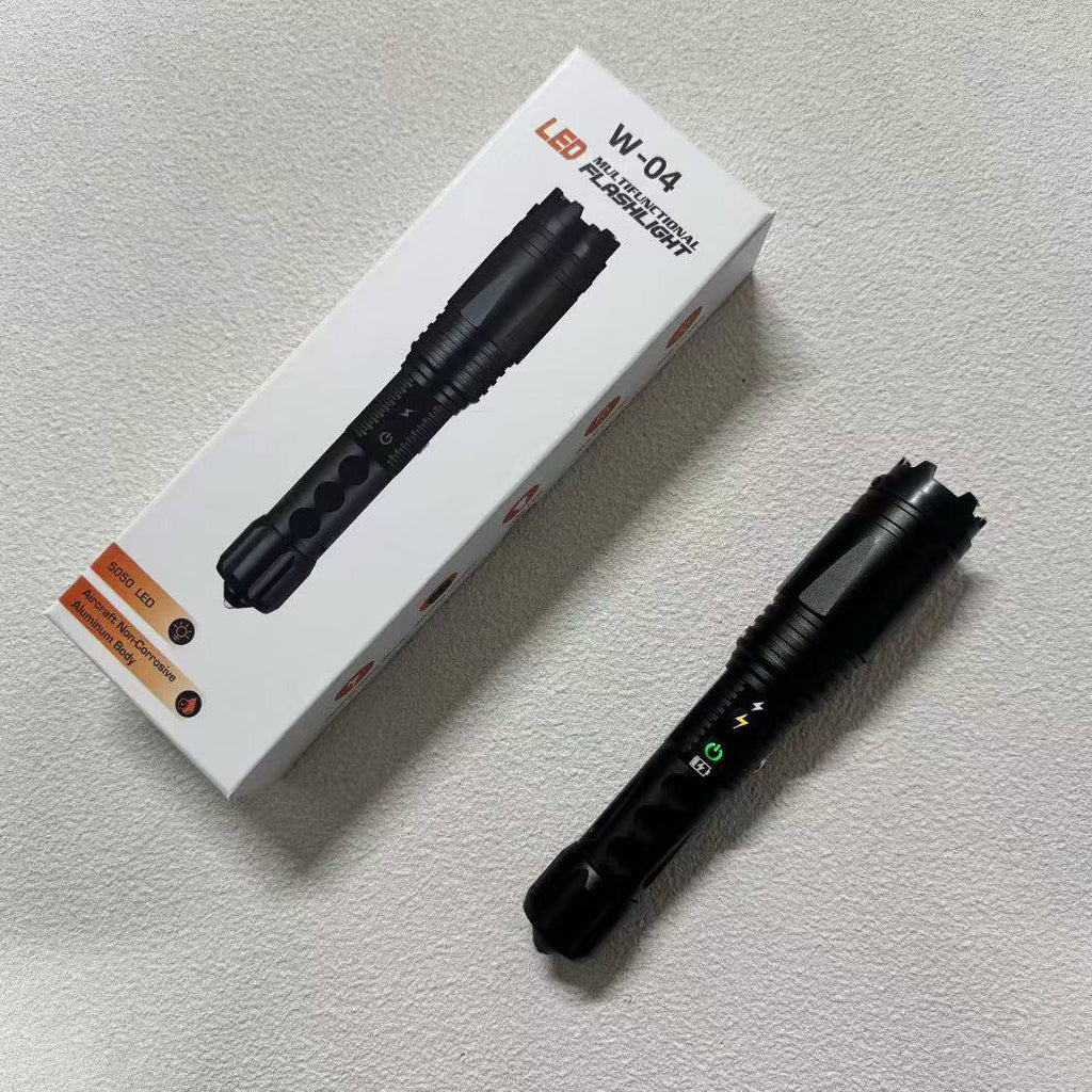 W04-Pro Aluminum alloy body outdoor safety flashlight, high-brightness flashlight with strobe warning light