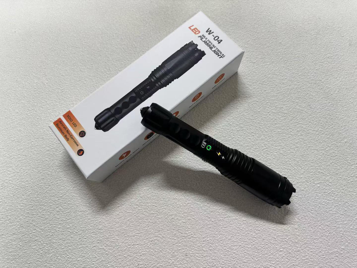 W04-Pro Aluminum alloy body outdoor safety flashlight, high-brightness flashlight with strobe warning light