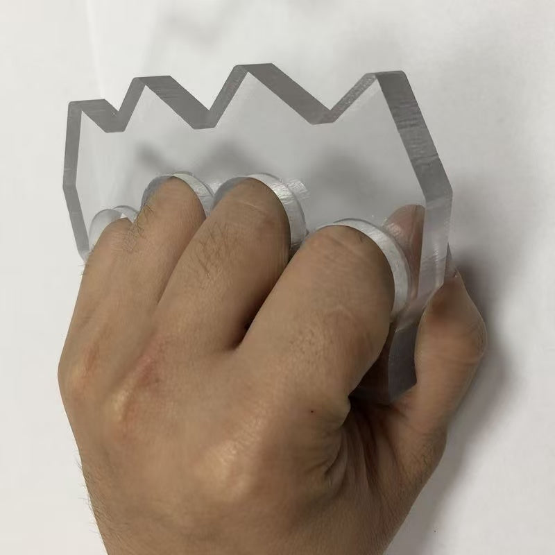 2026 New Clear Acrylic Reinforced Four-Finger Buckle, Lightweight Outdoor Hiking Safety Tool