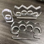 2026 New Clear Acrylic Reinforced Four-Finger Buckle, Lightweight Outdoor Hiking Safety Tool
