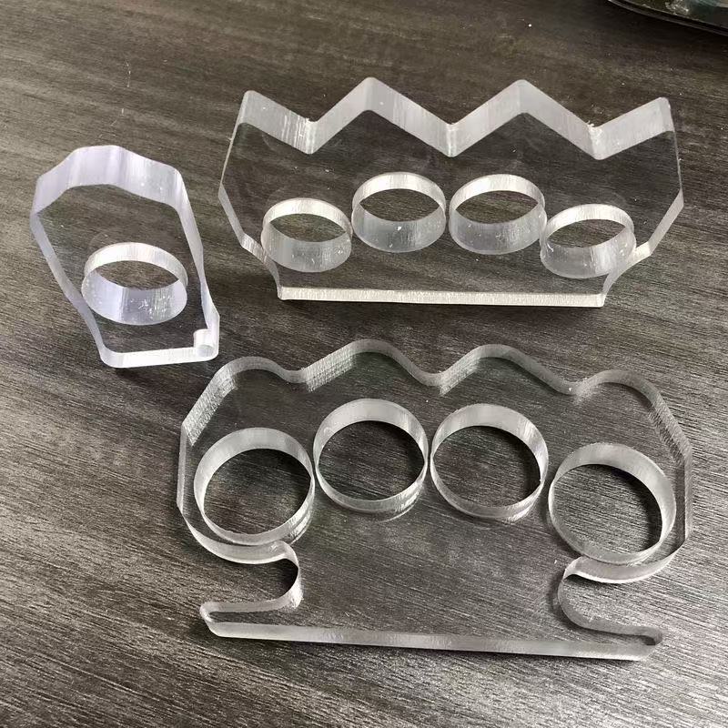 2026 New Clear Acrylic Reinforced Four-Finger Buckle, Lightweight Outdoor Hiking Safety Tool