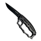 Outdoor self-defense tiger knuckle folding knife, mechanical four-finger window breaker, multi-functional adventure knife