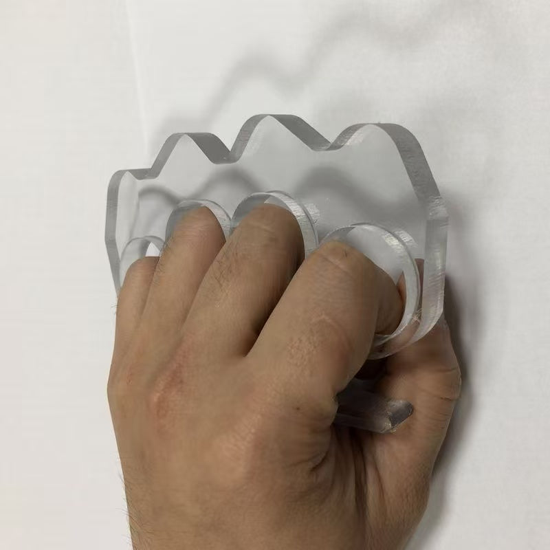 2026 New Clear Acrylic Reinforced Four-Finger Buckle, Lightweight Outdoor Hiking Safety Tool